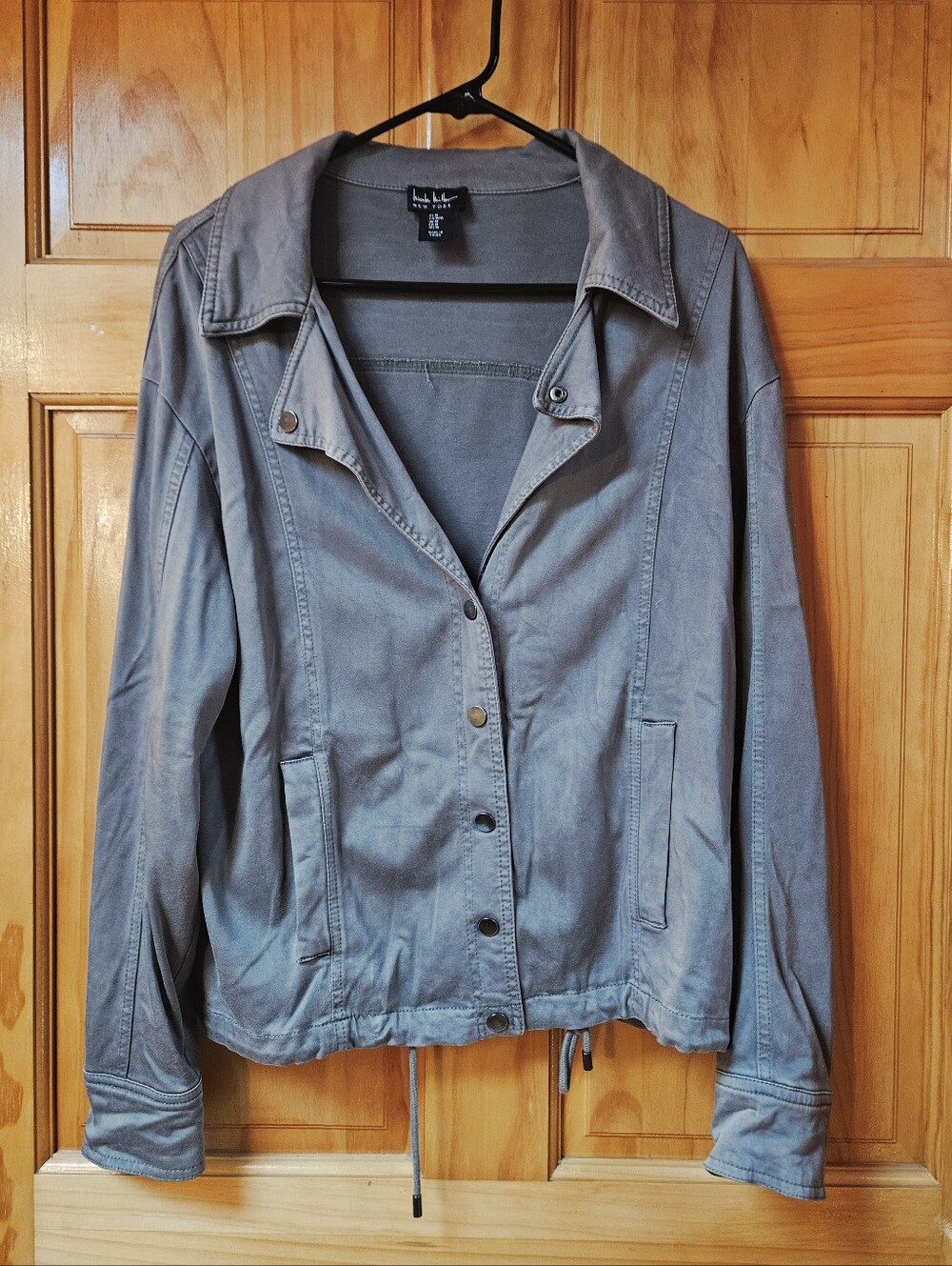 Gray Snap Front Jacket Nicole Miller